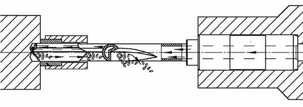 Drill-hole shape and drilling process - drilling with single flute drills